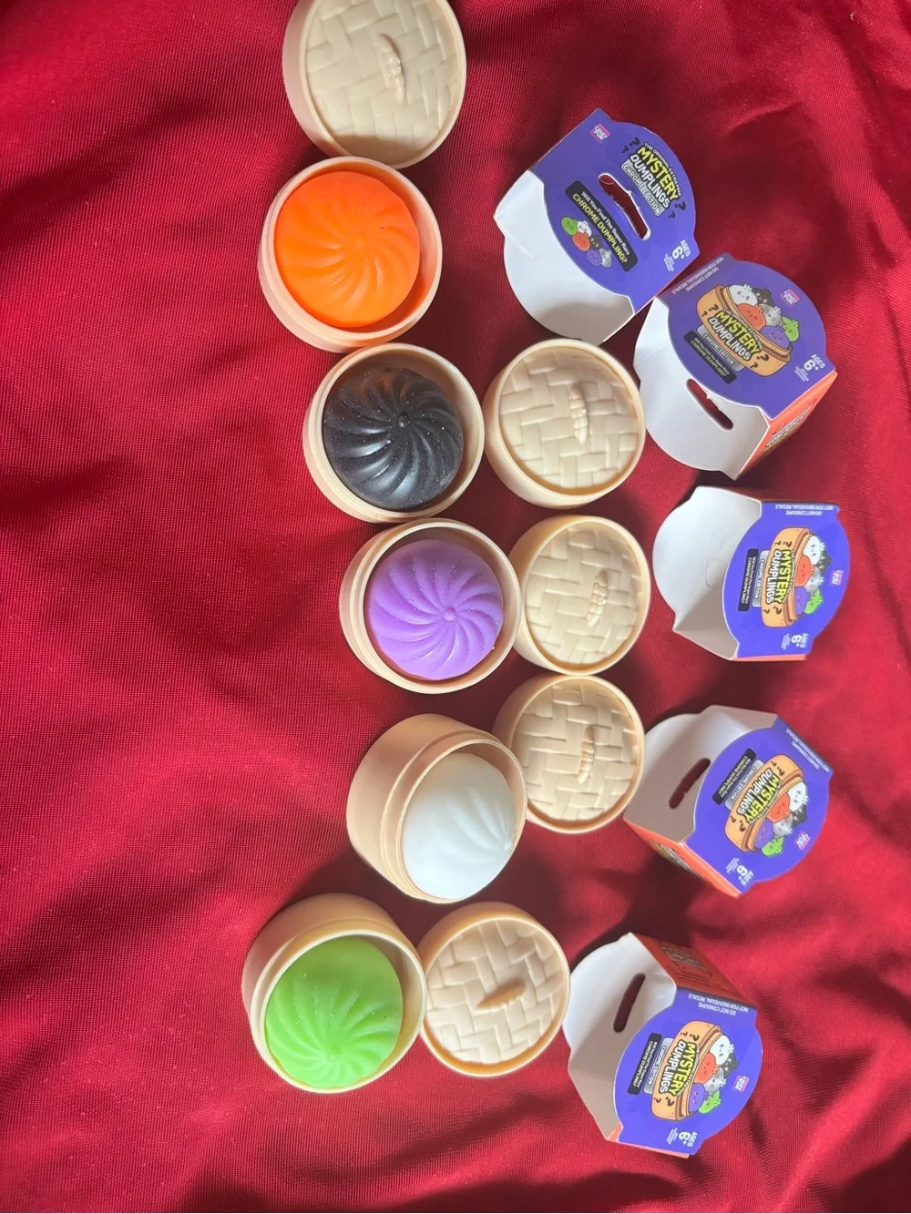Kids Surprise Squishy mini dumplings Toy Set - Multi-Color-opened